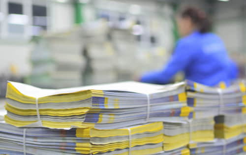 Bloques de papel para imprenta en una empresa mexicana
